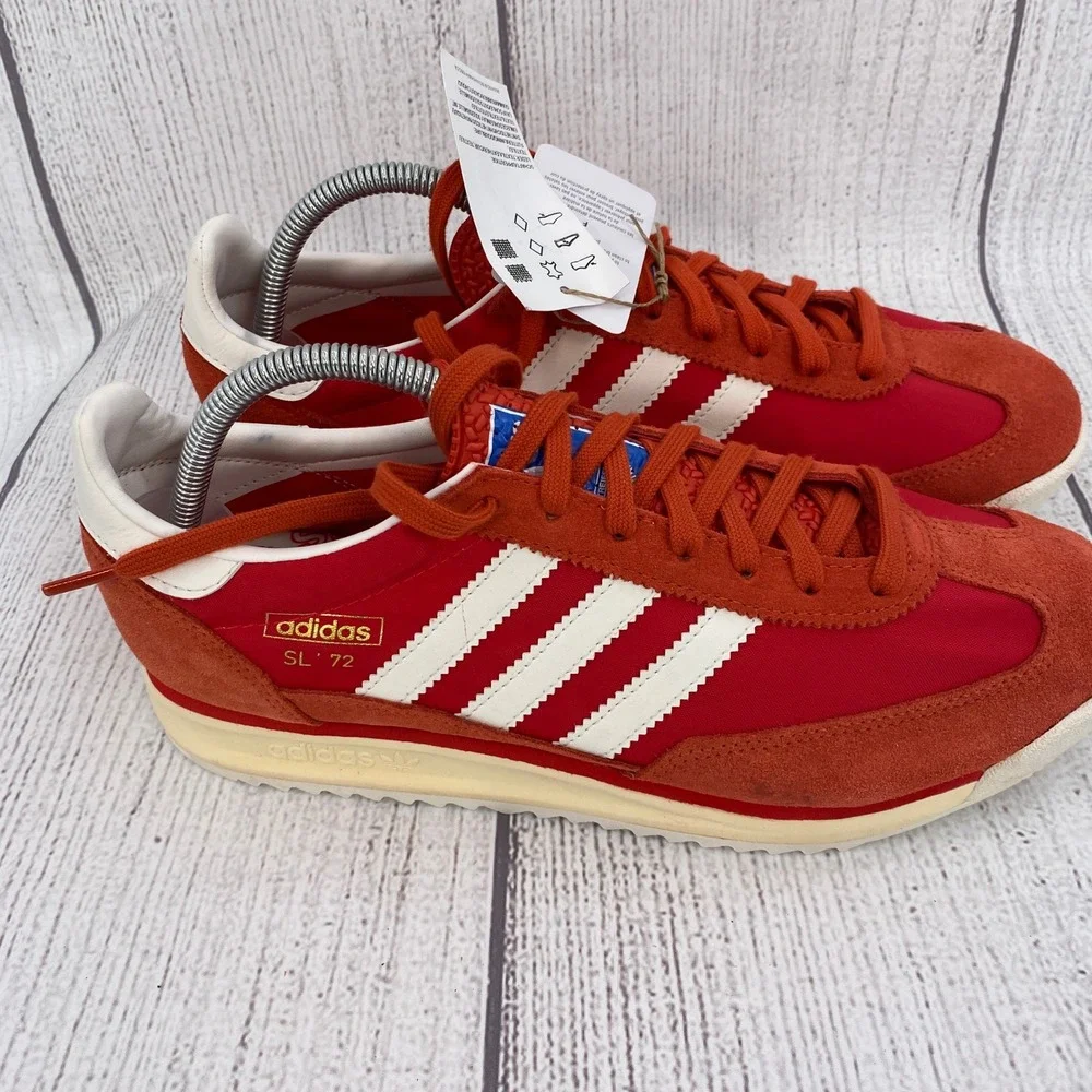 Adidas SL 72 RS Sneakers Mens 9.5 Red White Retro Low Top Trainers Shoes JH8642